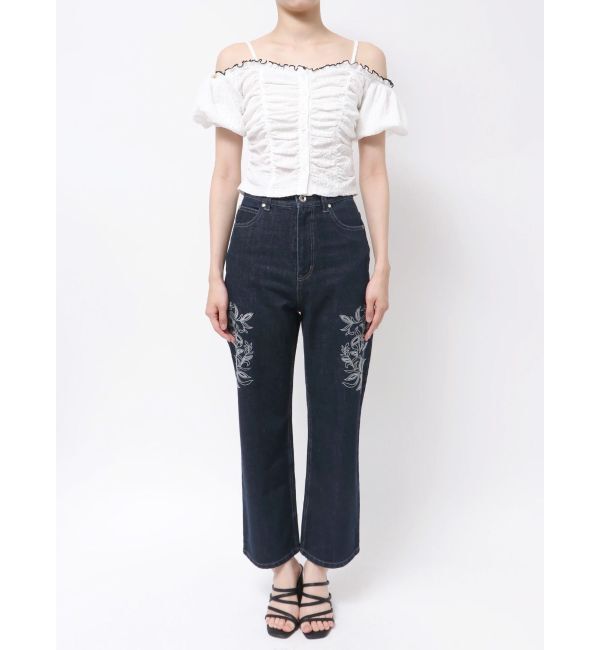 MERCURYDUO「ドロストギャザーコンパクトカットソー」|Tシャツ・カットソー|