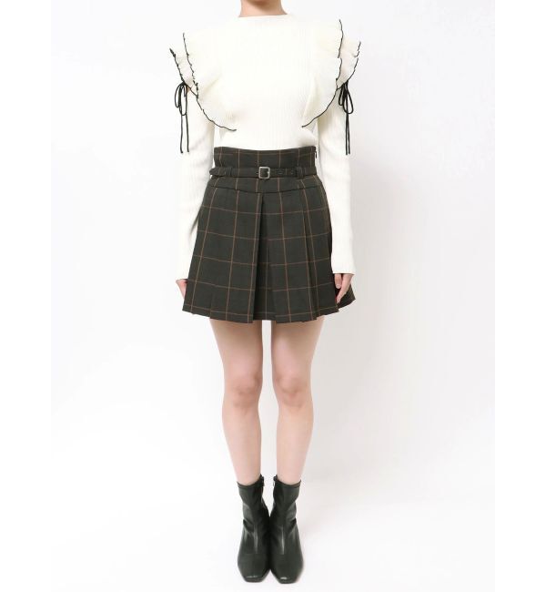 MERCURYDUO「ベルト付きチェックプリーツミニスカパン」|その他|