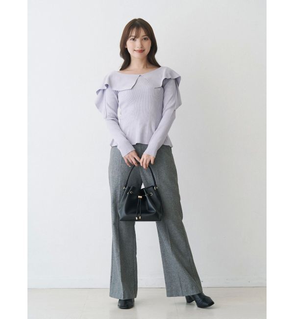 MERCURYDUO「ウールライクセンタープレスワイドパンツ」|その他|