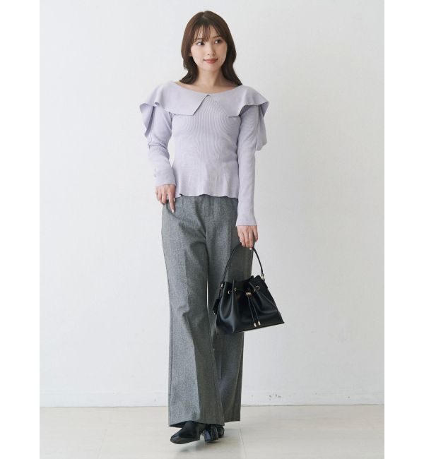 MERCURYDUO「ウールライクセンタープレスワイドパンツ」|その他|