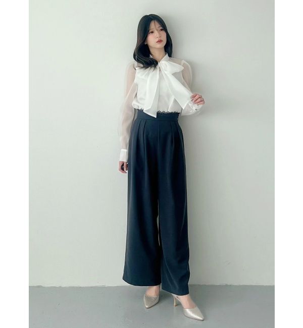 MERCURYDUO「レースレイヤードタックパンツ」|その他|