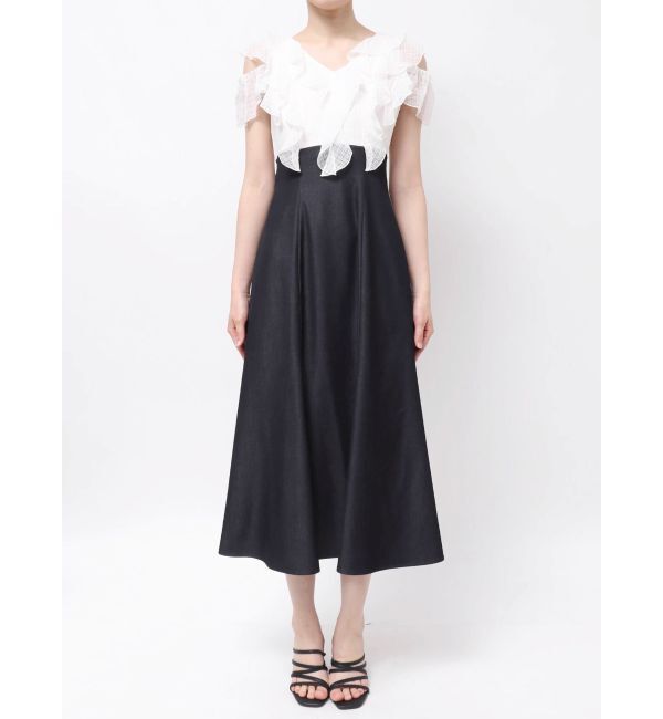 MERCURYDUO「2WAYラッフルブラウスドッキングワンピース」|ワンピース|