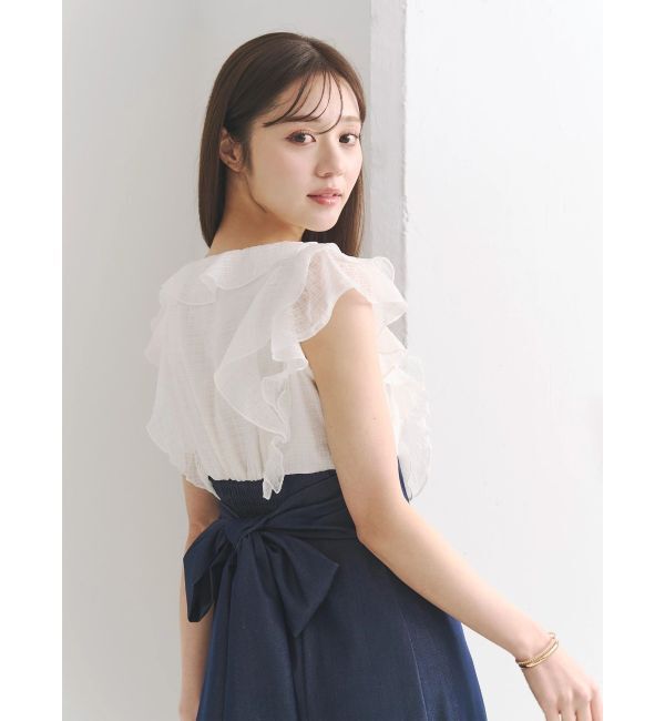 MERCURYDUO「2WAYラッフルブラウスドッキングワンピース」|ワンピース|