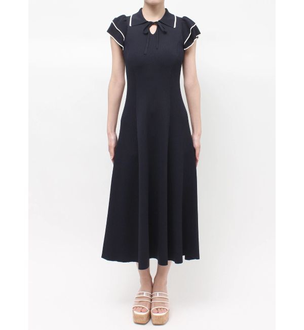 MERCURYDUO「ポロ衿ラッフルニットワンピース」|ワンピース|