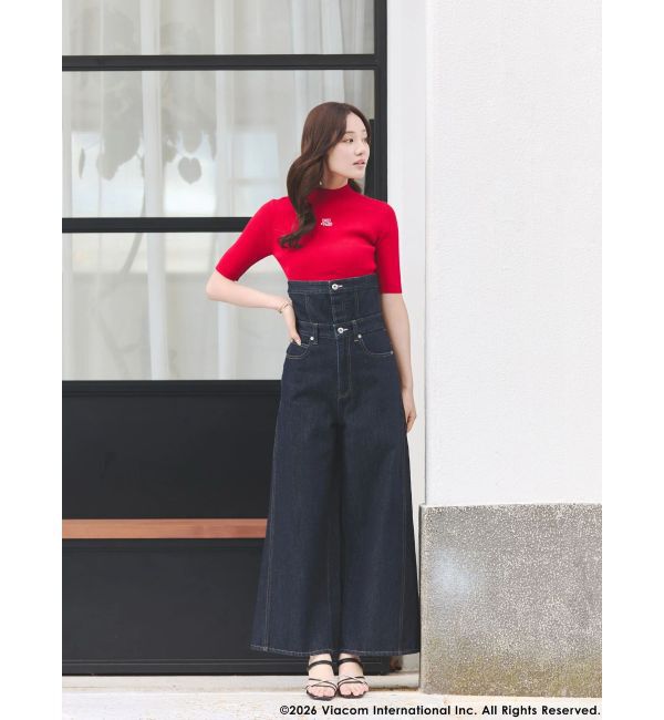 MERCURYDUO「【EMILY IN PARISコラボ】2WAYハイウエストワイドデニムパンツ」|その他|