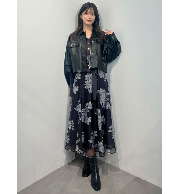 MERCURYDUO「花柄パワショルニットドッキングワンピース」|ワンピース|