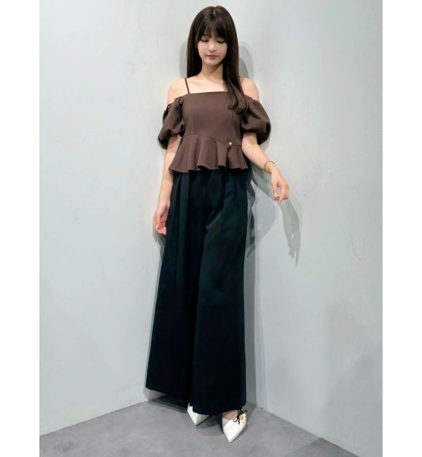 MERCURYDUO「ポンチペプラムバルーンスリーブトップス」|Tシャツ・カットソー|