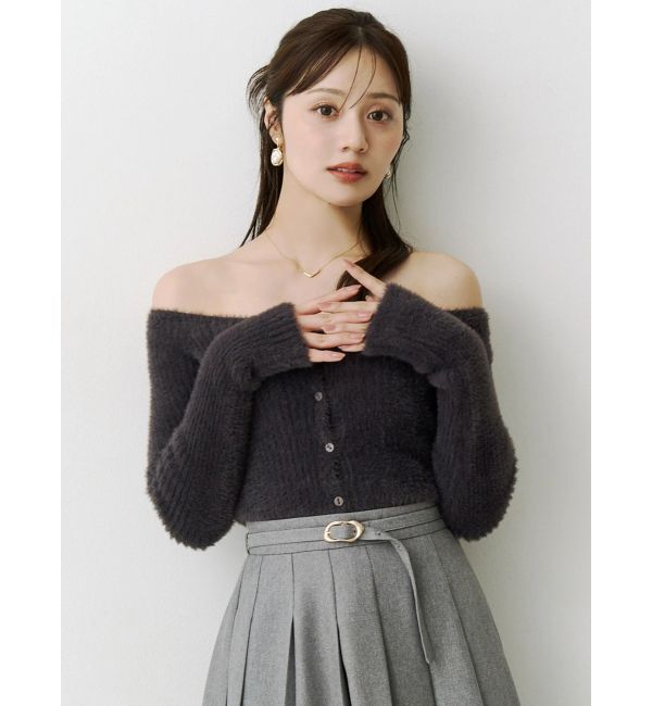 MERCURYDUO「2WAYミニシャギーカーデライクニット」|カーディガン|