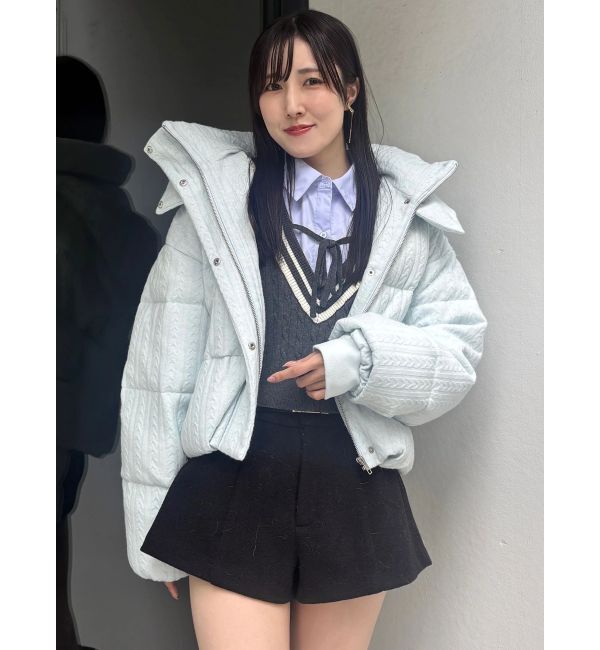 MERCURYDUO「2WAYフード付きアライドショートニットダウン」|ダウン|