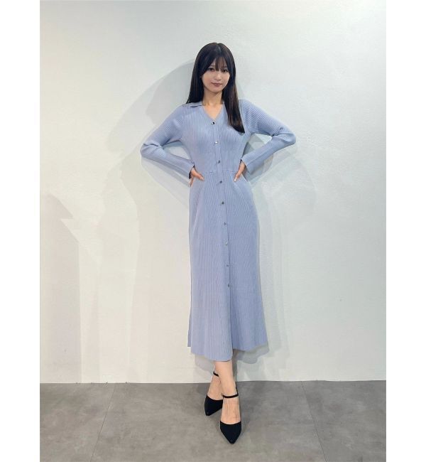 MERCURYDUO「ワイドリブスキッパーニットワンピース」|ワンピース|