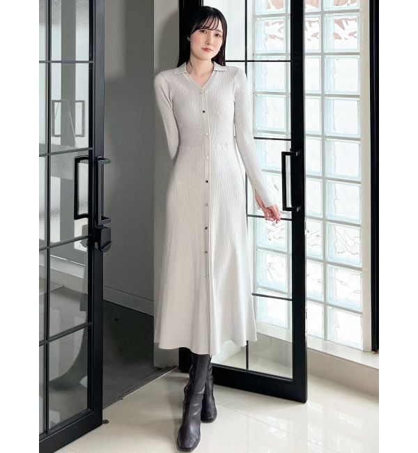 MERCURYDUO「ワイドリブスキッパーニットワンピース」|ワンピース|