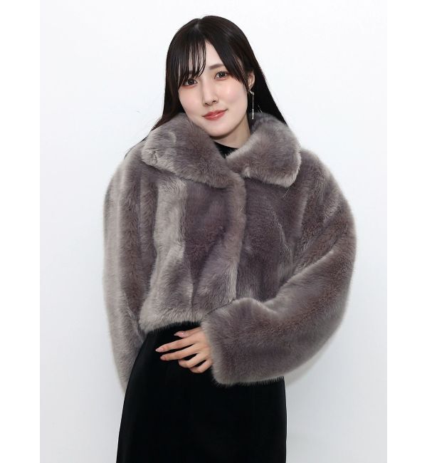 MERCURYDUO「フェイクファースタンドカラーショートコート」|その他|