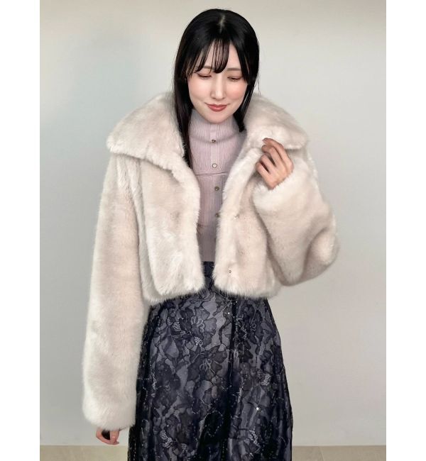 MERCURYDUO「フェイクファースタンドカラーショートコート」|その他|