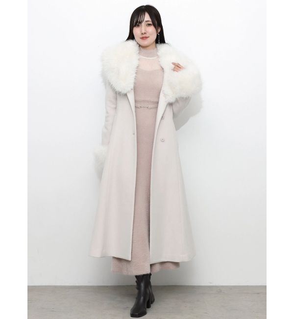 MERCURYDUO「ファー付きフィットアンドフレアコート」|その他|