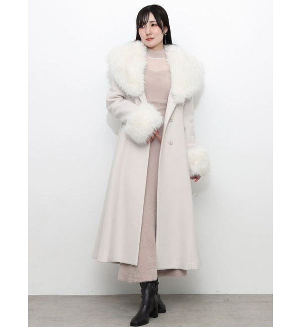MERCURYDUO「ファー付きフィットアンドフレアコート」|その他|