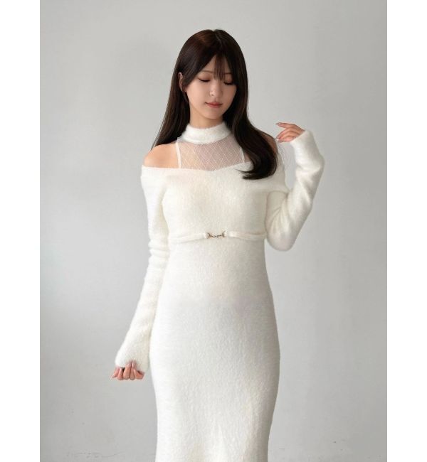 MERCURYDUO「シャギーニットロングワンピース」|ワンピース|