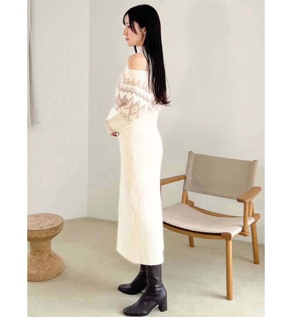 MERCURYDUO「2wayノルディック柄ニットワンピース」|ワンピース|