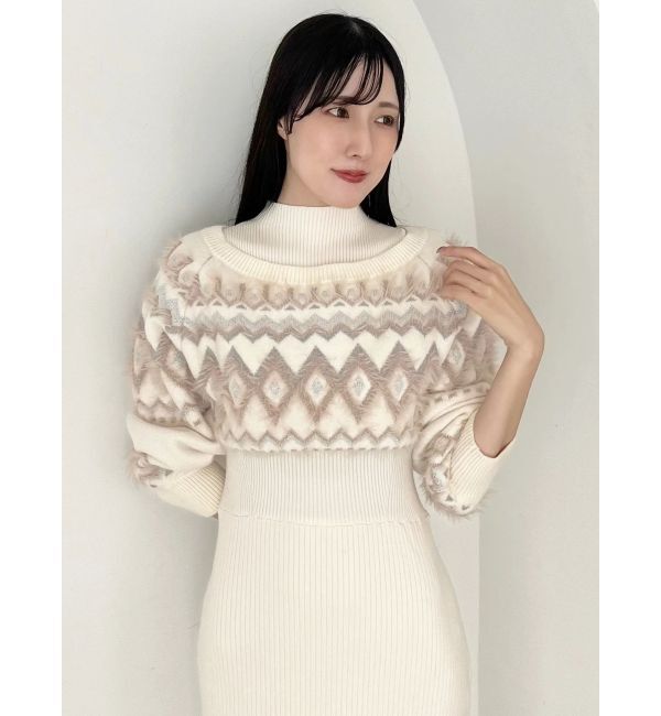MERCURYDUO「2wayノルディック柄ニットワンピース」|ワンピース|