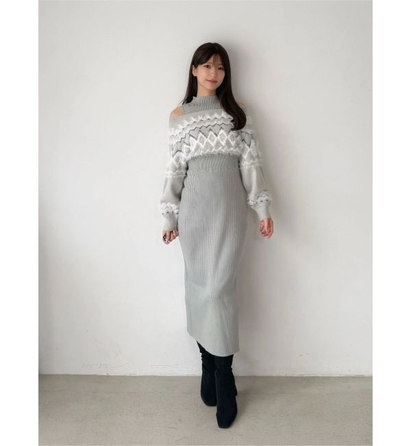 MERCURYDUO「2wayノルディック柄ニットワンピース」|ワンピース|