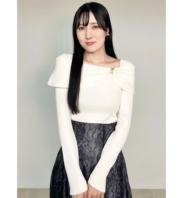 MERCURYDUO「メタルモチーフ付リブニット」|ニット・セーター|