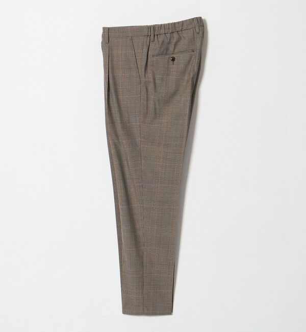 UNITED ARROWS「＜SOVEREIGN＞ ブラウン グレンチェック ハーフギャザー イージースラックス」|チノ|