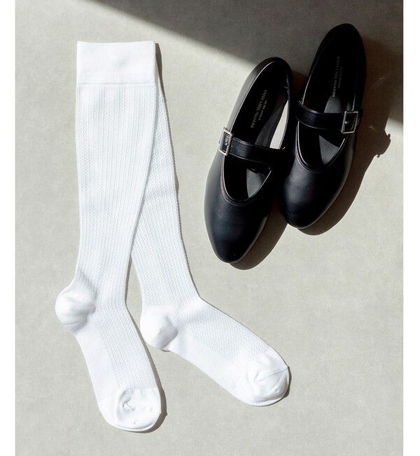 UNITED ARROWS green label relaxing「＜MAEE＞コンプレッション ソックス（コットンシアー）」|ソックス|WHITE