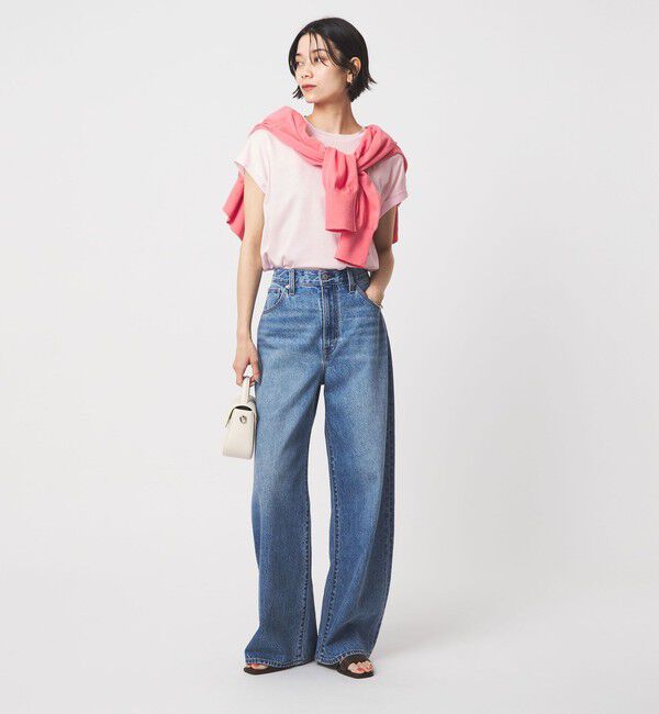 UNITED ARROWS green label relaxing「グロッシー フレンチスリーブ Tシャツ 制菌」|Tシャツ・カットソー|