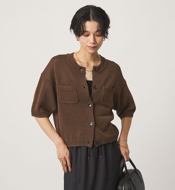 UNITED ARROWS green label relaxing「ハーフスリーブ ニット カーディガン」|カーディガン|MD.BROWN