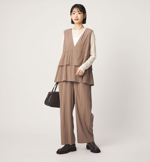 UNITED ARROWS green label relaxing「ペプラム ギャザー オールインワン」|オールインワン|