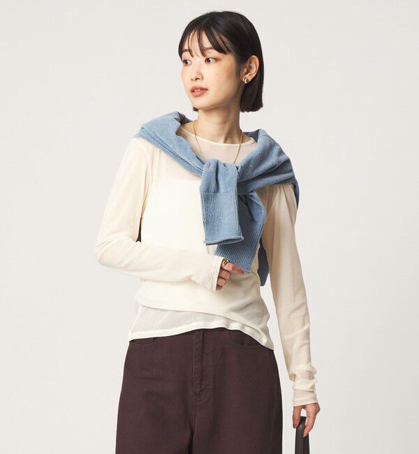 UNITED ARROWS green label relaxing「チュール シアー クルーネック プルオーバー カットソー」|Tシャツ・カットソー|OFF WHITE
