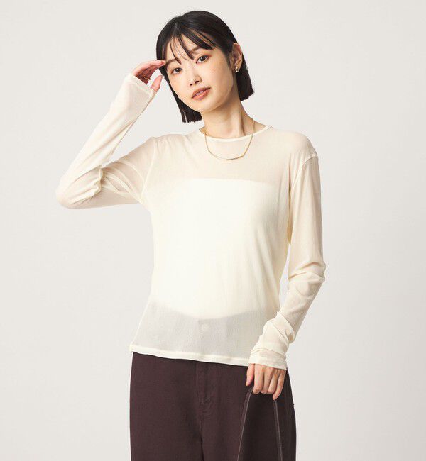 UNITED ARROWS green label relaxing「チュール シアー クルーネック プルオーバー カットソー」|Tシャツ・カットソー|