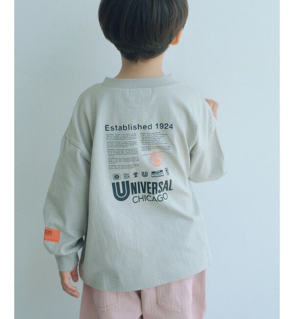 UNITED ARROWS green label relaxing「【別注】＜UNIVERSAL OVERALL＞グラフィック ロングスリーブ Tシャツ / キッズ 110cm-130cm」|Tシャツ・カットソー|MD.GRAY