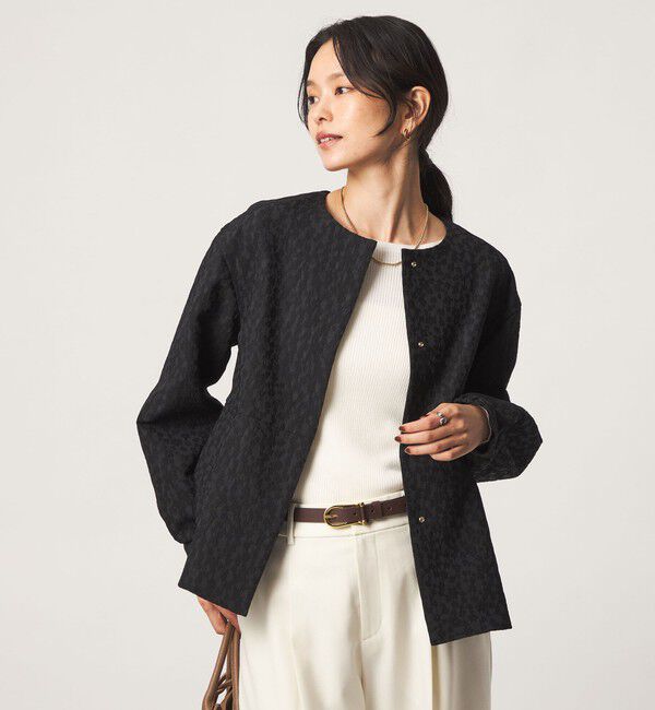 UNITED ARROWS green label relaxing「［size SHORTあり］fleurie(フルリー) ジャガード ジャケット」|ノーカラージャケット|