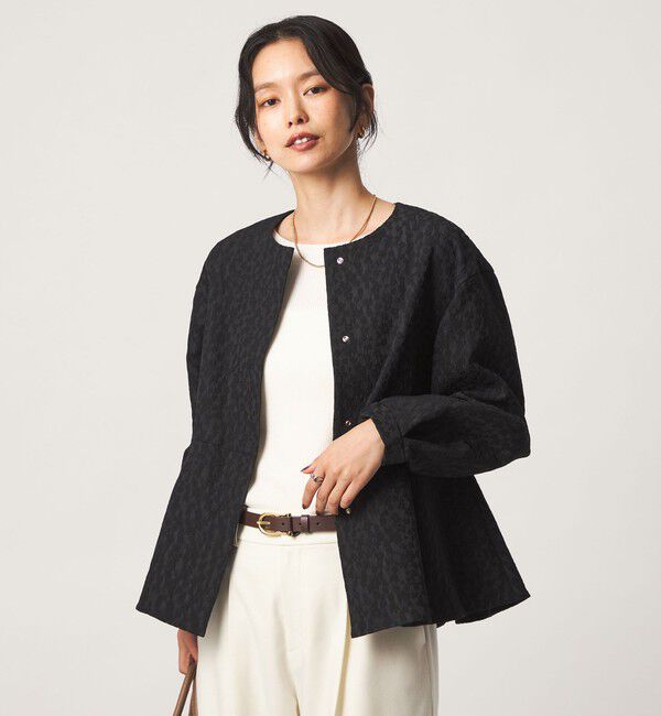 UNITED ARROWS green label relaxing「［size SHORTあり］fleurie(フルリー) ジャガード ジャケット」|ノーカラージャケット|