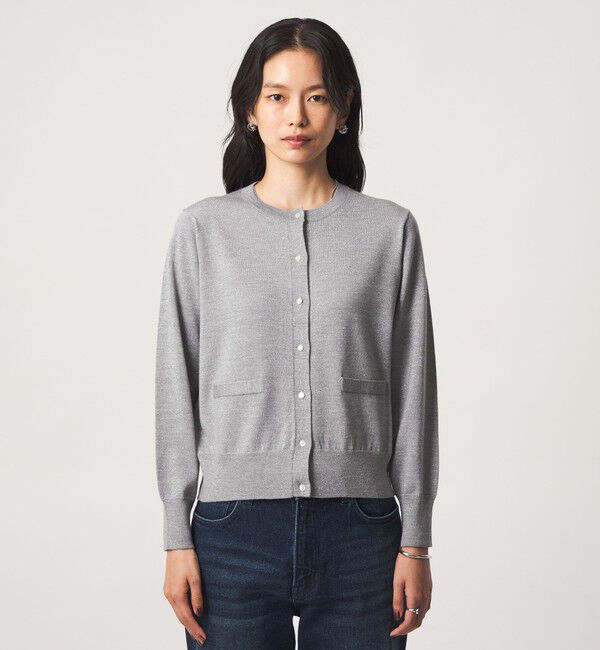 UNITED ARROWS green label relaxing「クルーネック ラメ カーディガン ウォッシャブル」|カーディガン|