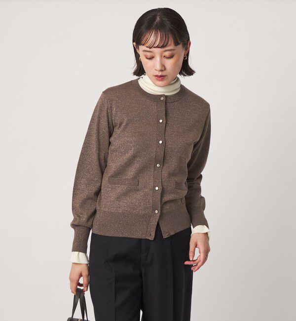 UNITED ARROWS green label relaxing「クルーネック ラメ カーディガン ウォッシャブル」|カーディガン|