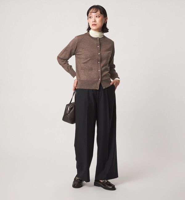 UNITED ARROWS green label relaxing「クルーネック ラメ カーディガン ウォッシャブル」|カーディガン|