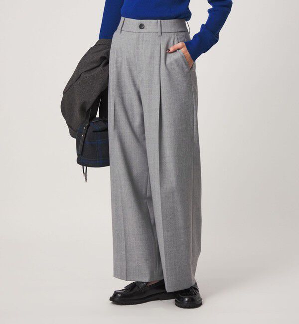 UNITED ARROWS green label relaxing「［size SHORT/TALLあり］Daily Chic サキソニー ワイド パンツ」|スラックス|LT.GRAY