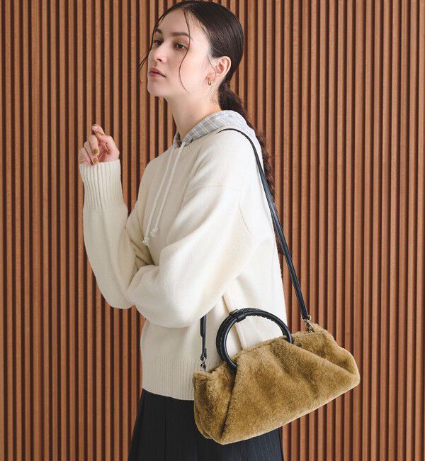 BEAUTY&YOUTH UNITED ARROWS「ファーライク 2WAY スクエア トートバッグ」|ショルダー・メッセンジャー|
