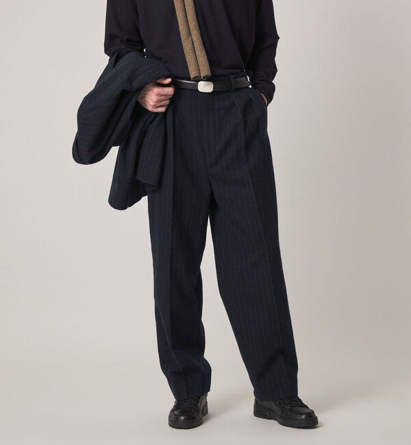 STEVEN ALAN「＜Steven Alan＞ ブラッシュド フランネル インツープリーツ ドレス トラウザーズ II」|スラックス|