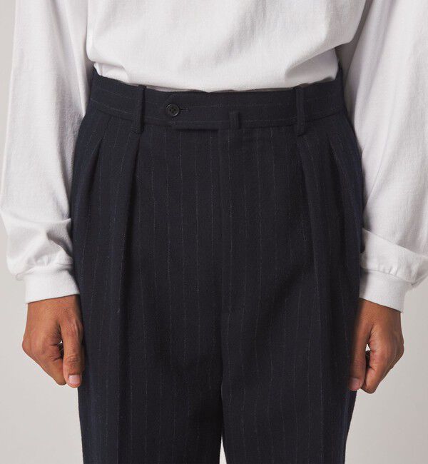 STEVEN ALAN「＜Steven Alan＞ ブラッシュド フランネル インツープリーツ ドレス トラウザーズ II」|スラックス|