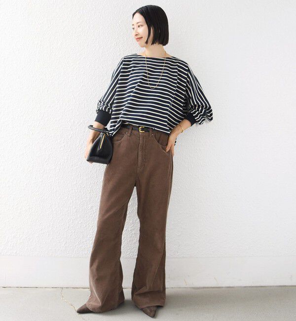 SHIPS for women「【WEB限定】〈手洗い可能〉バック レース 袖 ロング リブ ドルマン プルオーバー」|Tシャツ・カットソー|