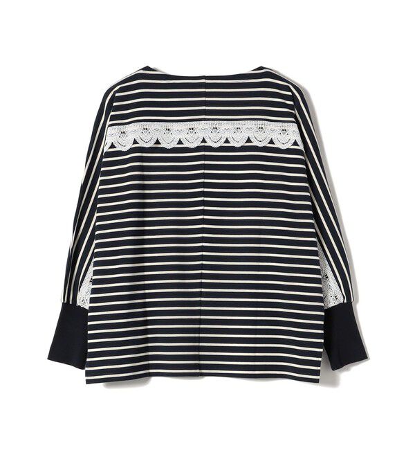 SHIPS for women「【WEB限定】〈手洗い可能〉バック レース 袖 ロング リブ ドルマン プルオーバー」|Tシャツ・カットソー|