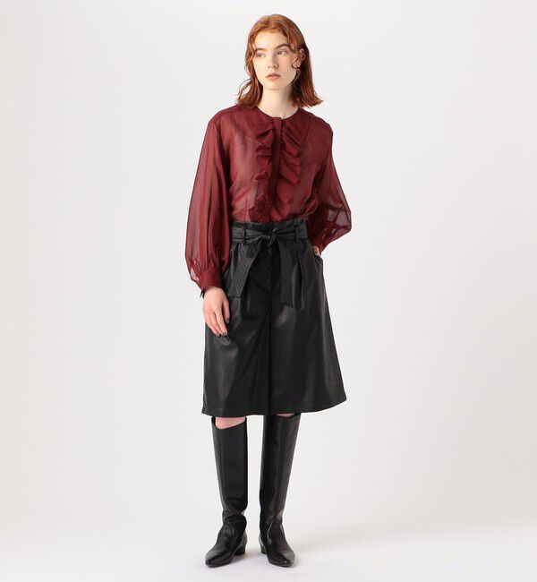 Ballsey「レザーライクウェットクロス ハイウエストハーフパンツ」|その他|