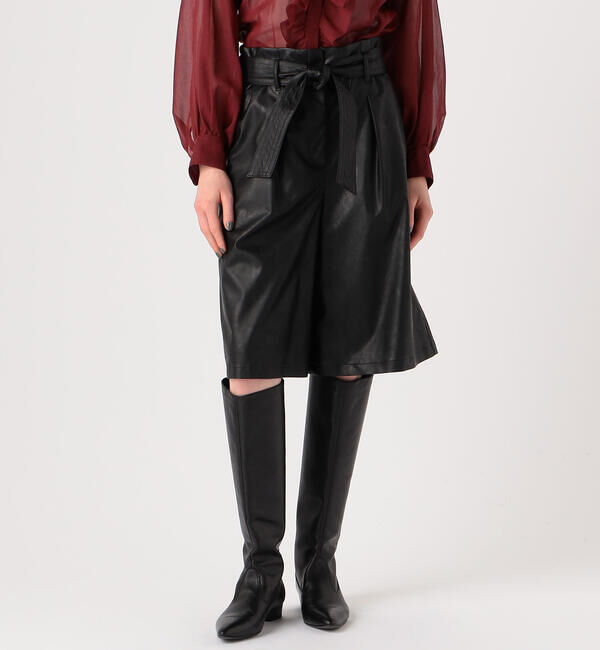 Ballsey「レザーライクウェットクロス ハイウエストハーフパンツ」|その他|