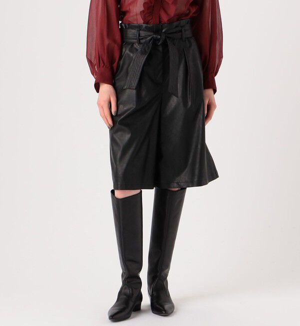 Ballsey「レザーライクウェットクロス ハイウエストハーフパンツ」|その他|