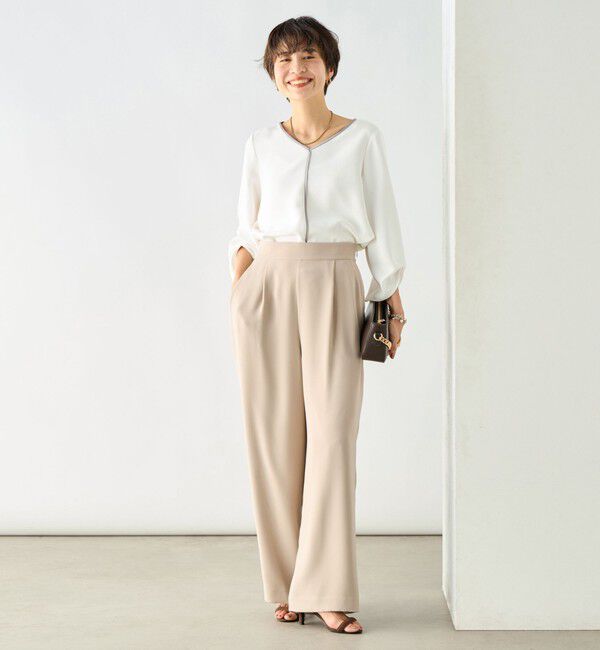 NOLLEY'S「《セットアップ対応》ウォッシャブルダブルクロスワイドパンツ」|その他|