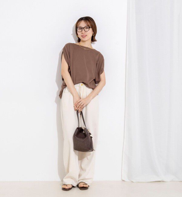 Rie Miller「変形フレンチスリーブボートネックカットソー」|Tシャツ・カットソー|