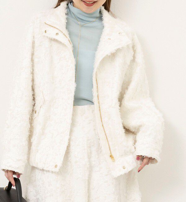 NOLLEY'S sophi「【WEB＆一部店舗限定アイテム】ウォッシャブルカットジャガードブルゾン」|ブルゾン・スタジャン|オフホワイト