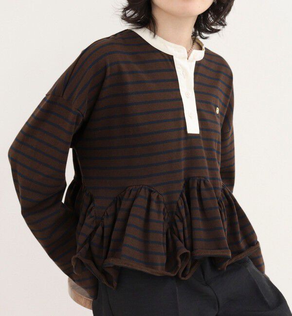fredy emue「ペプラムラガープルオーバー」|Tシャツ・カットソー|ブラウン系その他